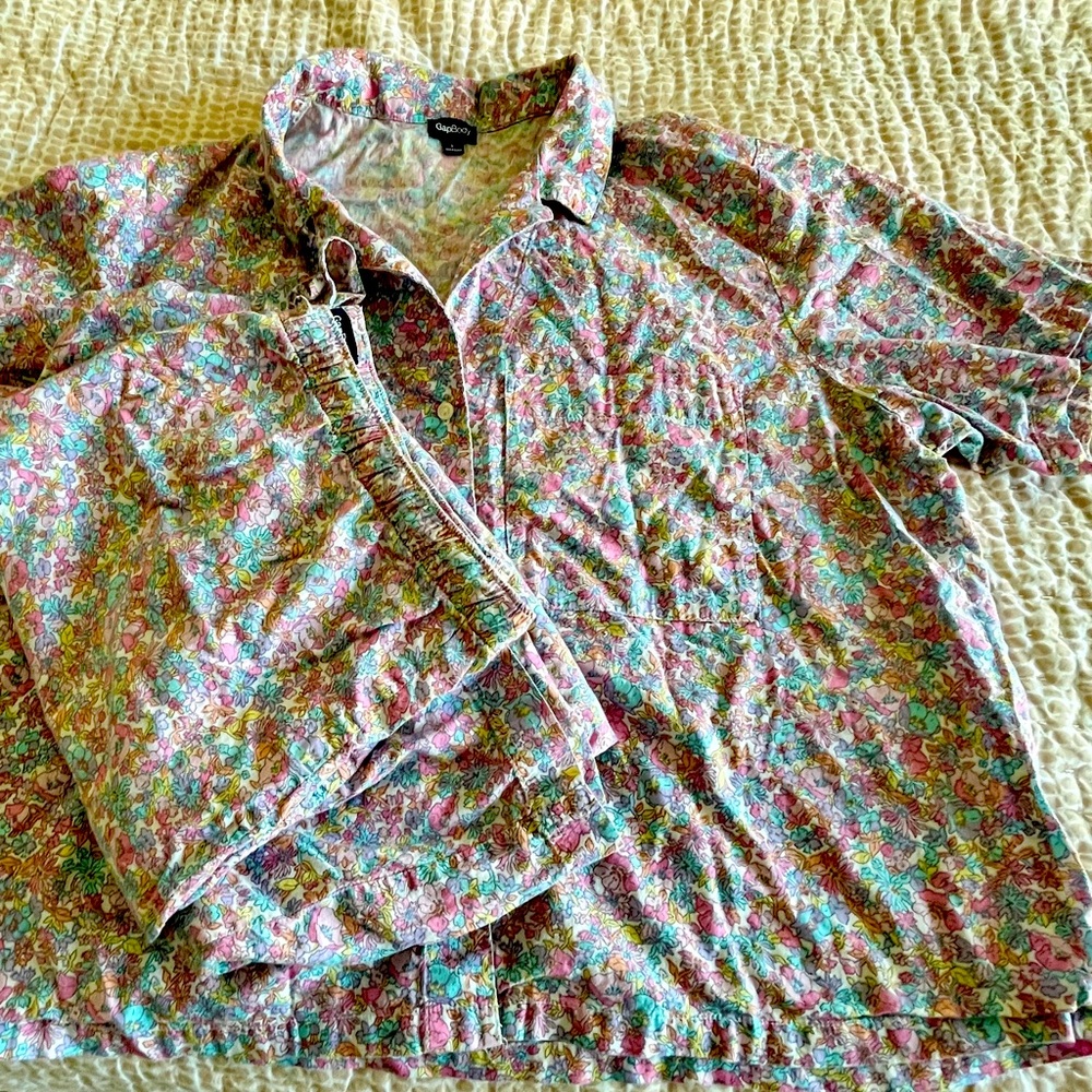 Gap Body Poplin Cotton Pyjamas Set-size L